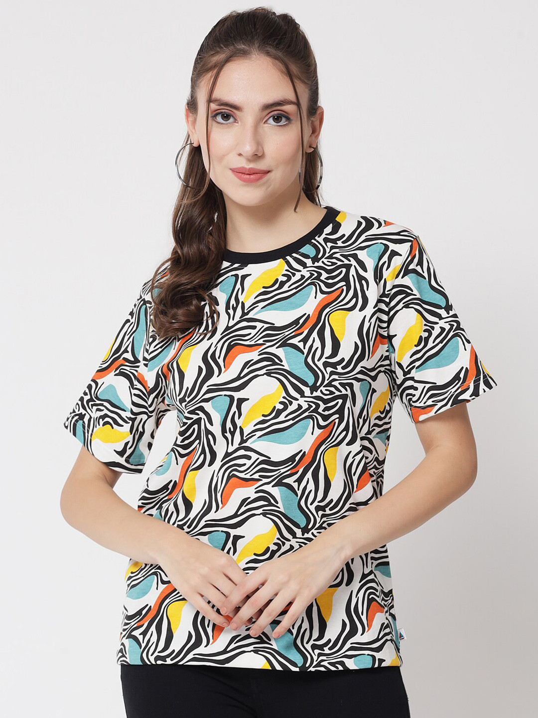 

The Dry State Women Multi-Coloured Printed Oversized T-shirt