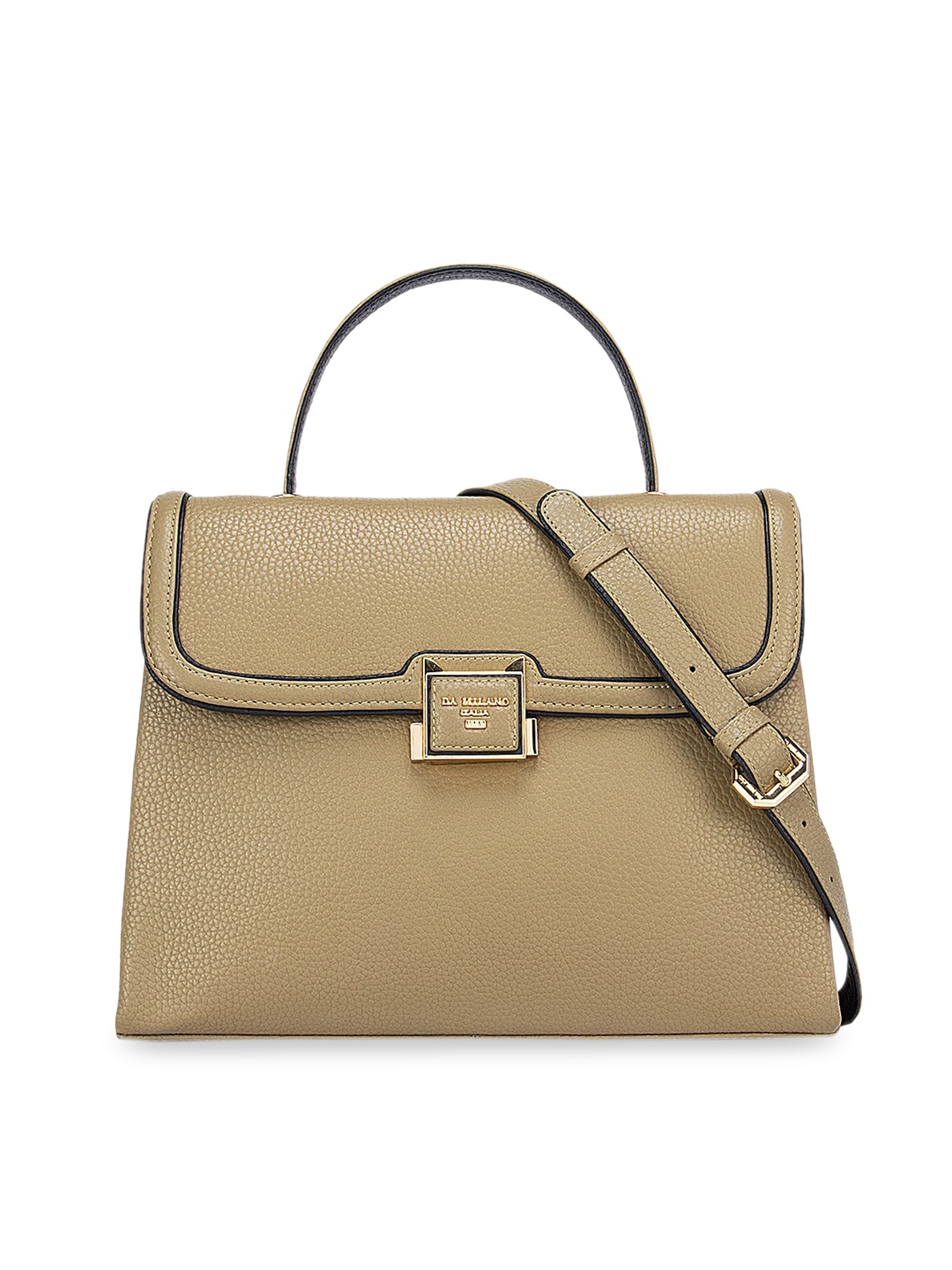 

Da Milano Green Leather Structured Satchel