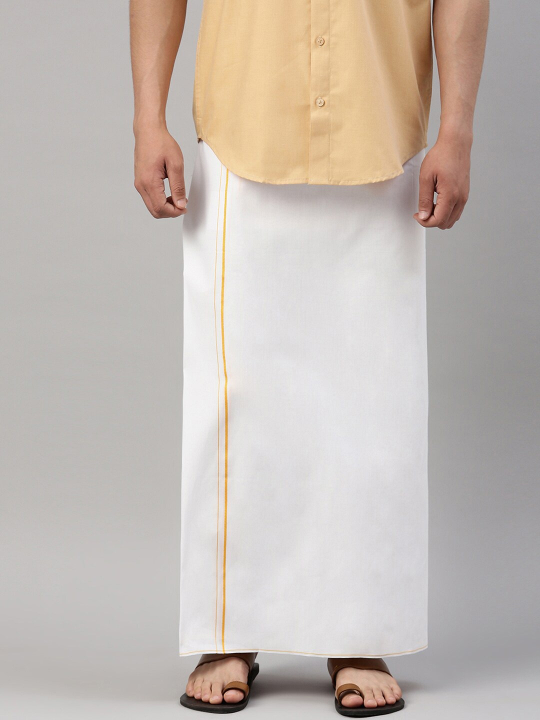 

Jansons Men White Solid Cotton Dhoti