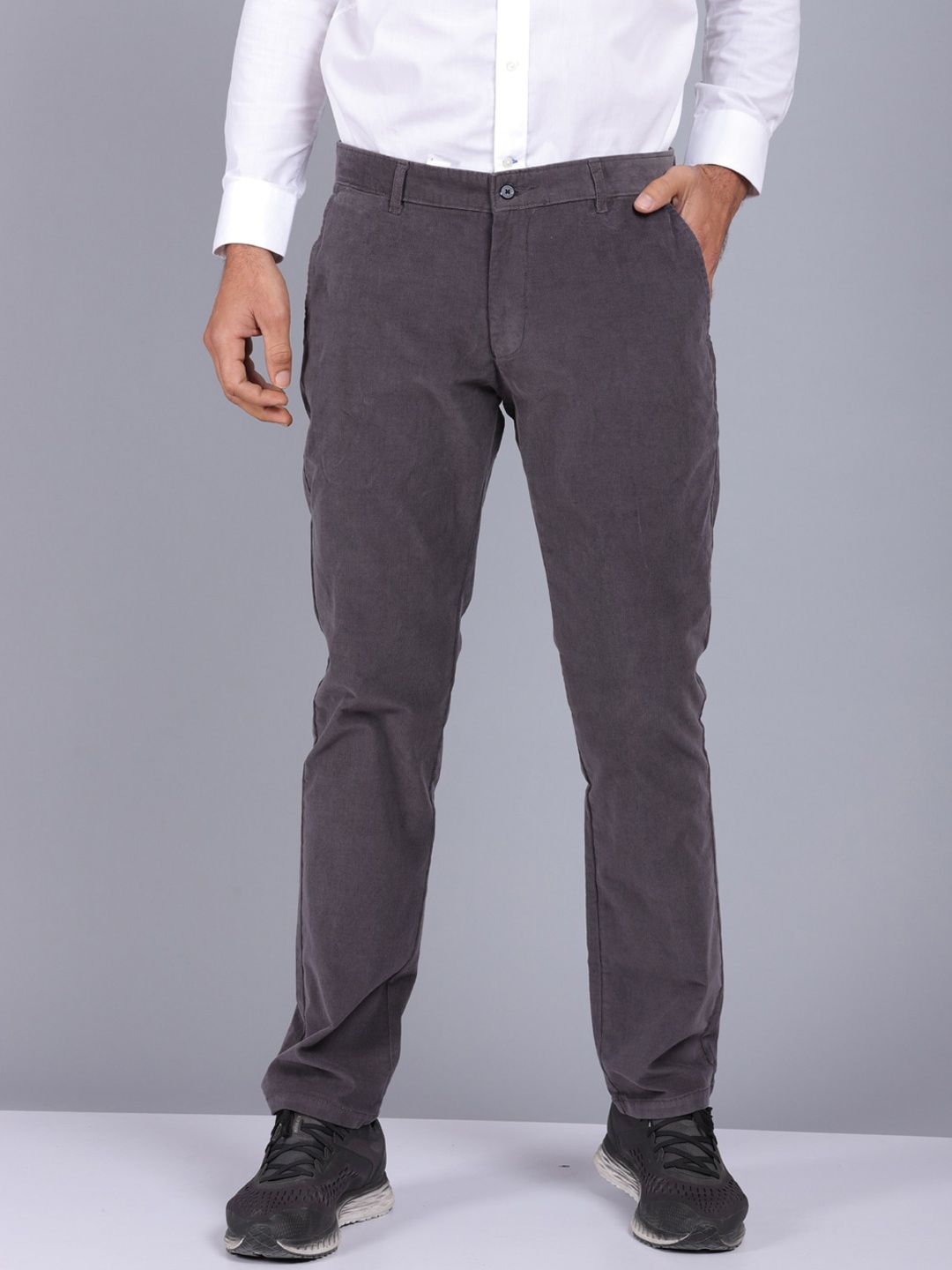 

CANOE Men Grey Smart Slim Fit Regular Trousers