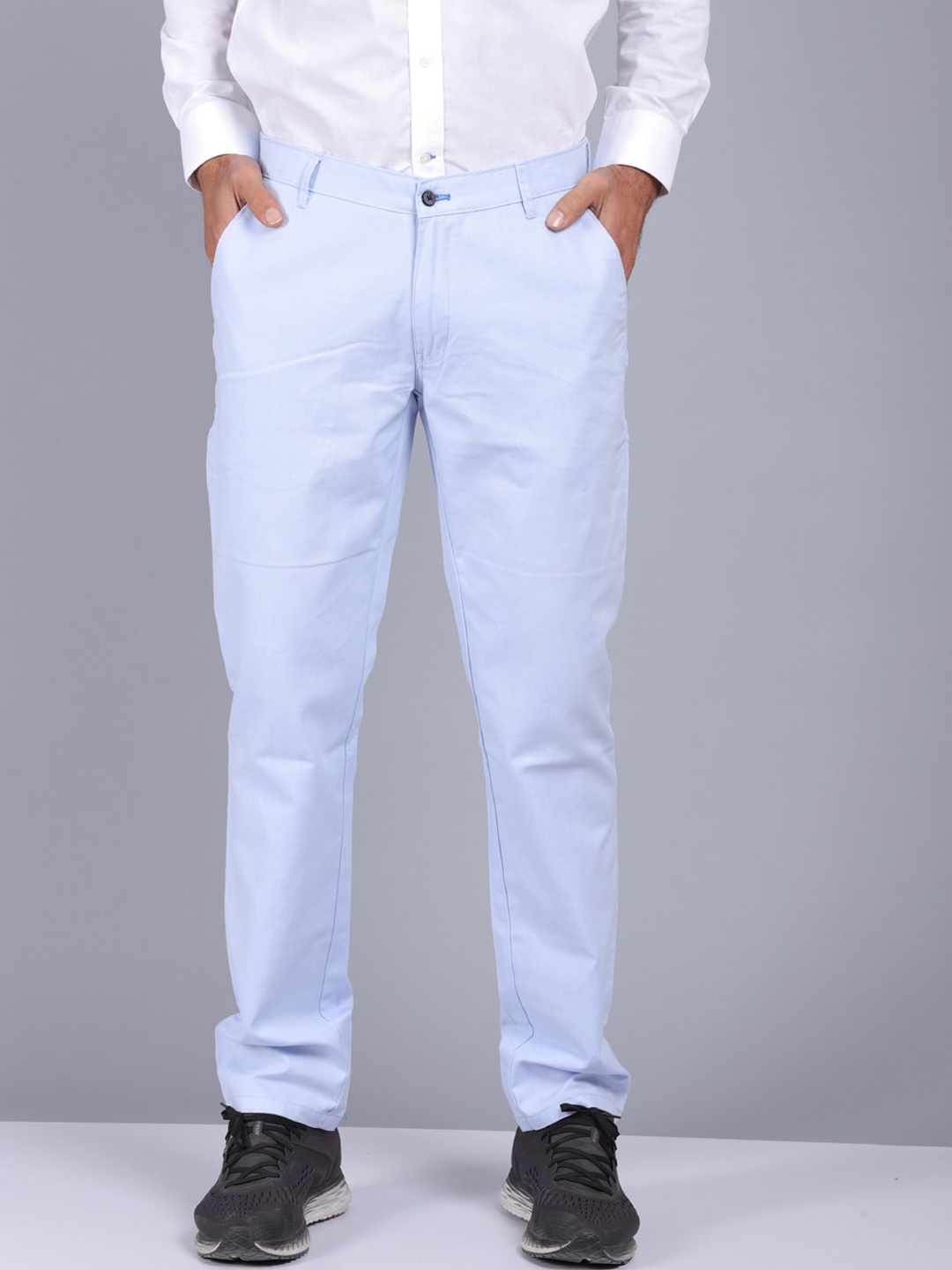 

CANOE Men Blue Smart Slim Fit Trousers