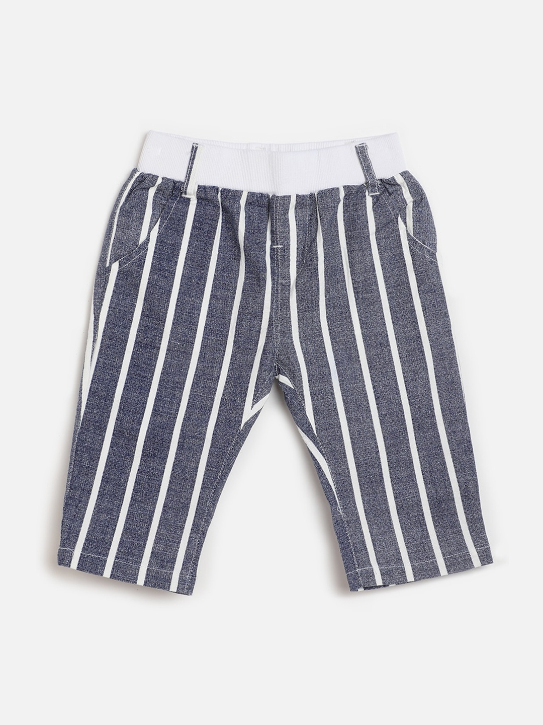

One Friday Boys Blue Striped Pure Cotton Outdoor Shorts