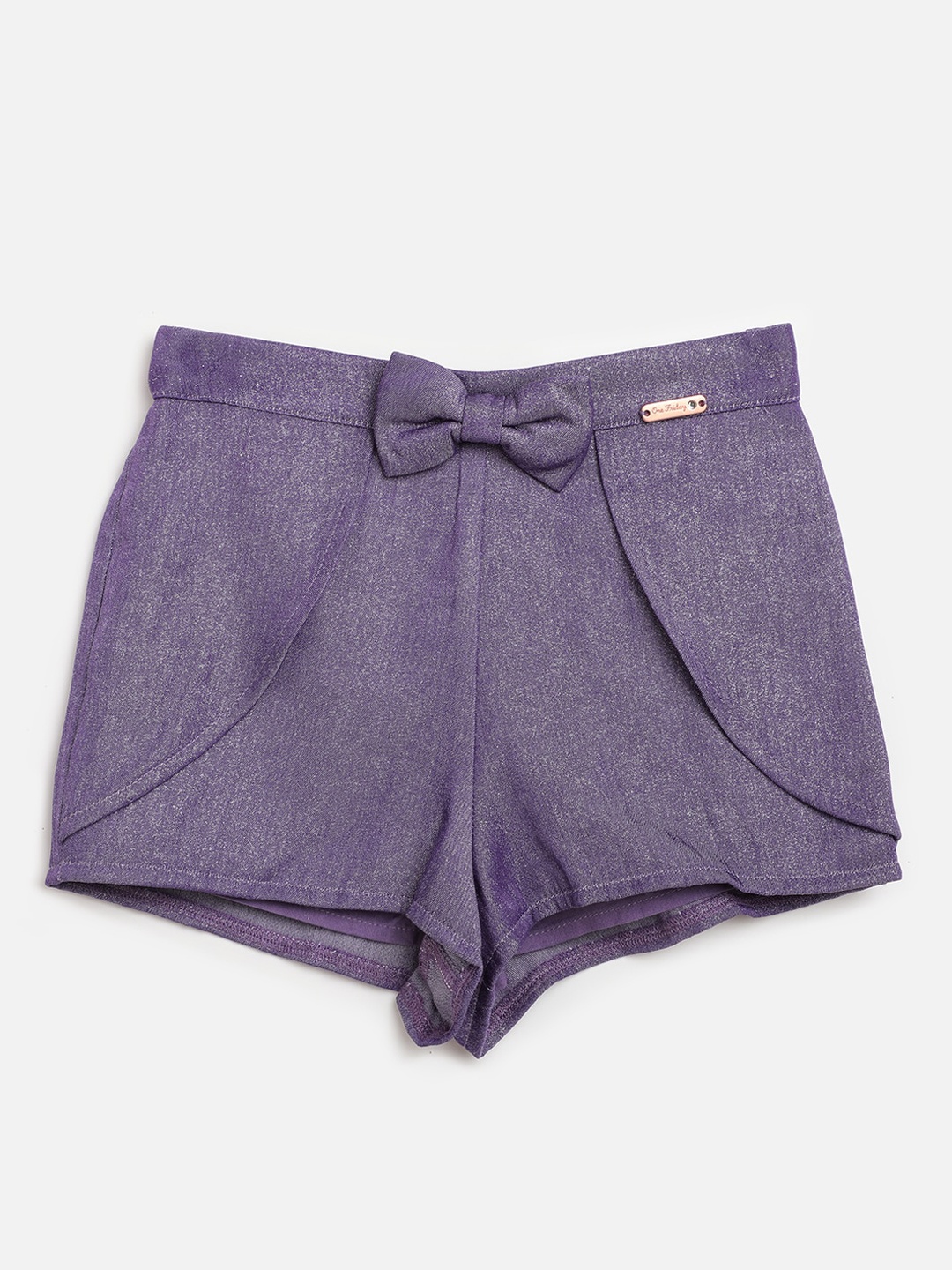 One Friday Girls Lavender Solid Outdoor Shorts