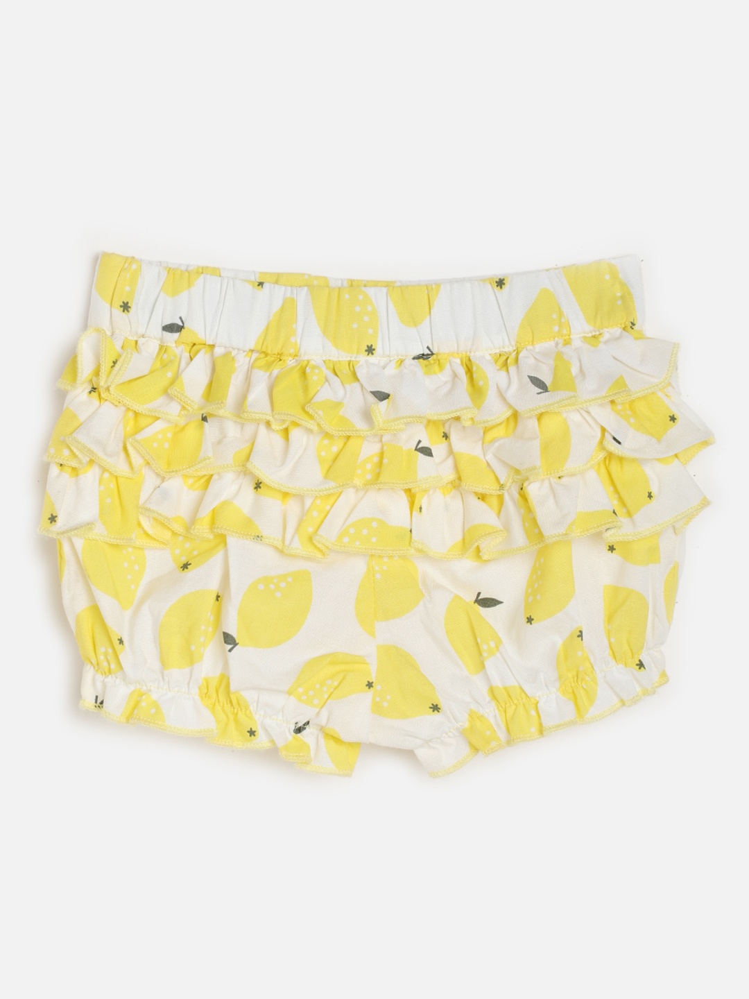

One Friday Girls Yellow Printed Cotton Shorts