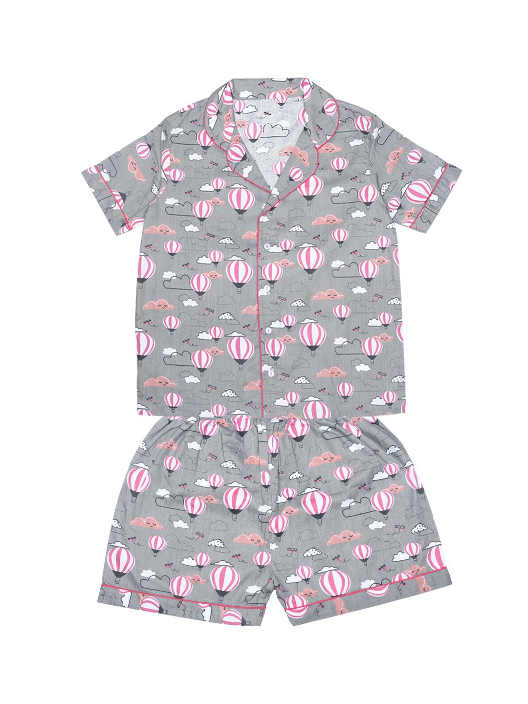 

FUNKRAFTS Girls Grey Printed Pure Cotton Night suit