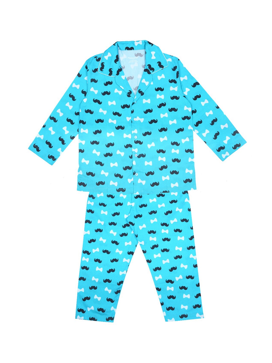 

FUNKRAFTS Boys Blue & White Printed Night suit