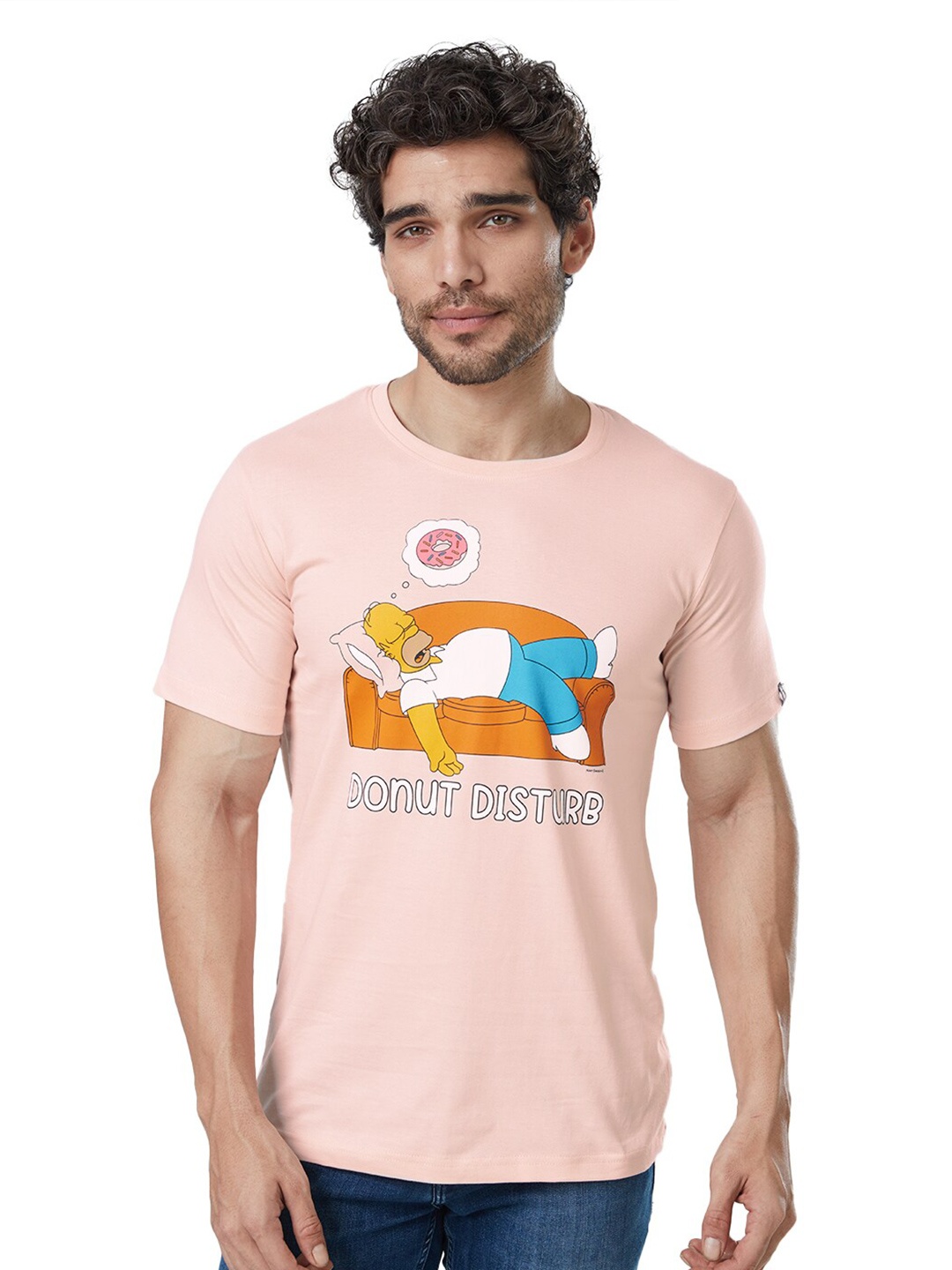 

The Souled Store Men Peach-Coloured Printed T-shirt