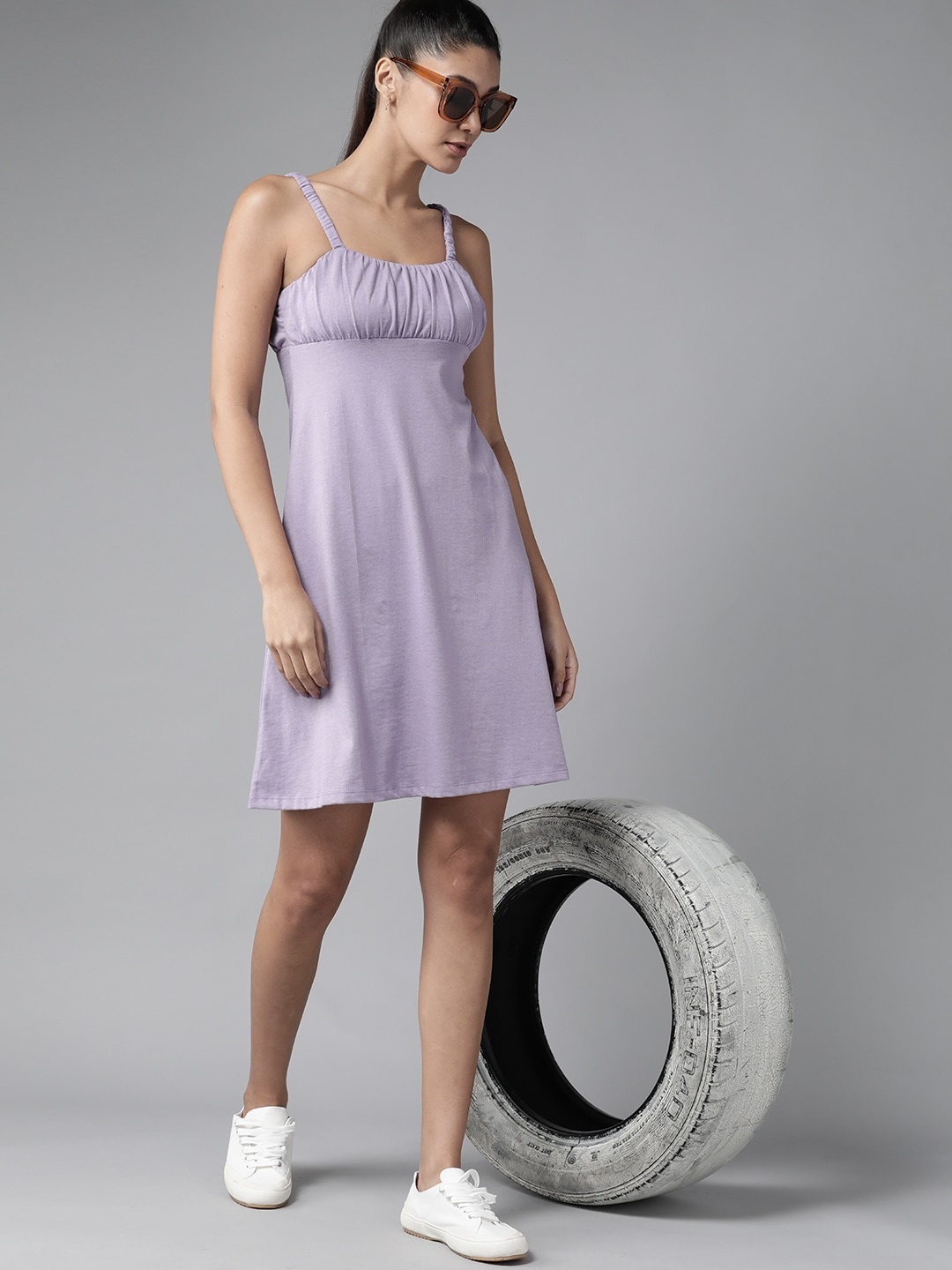 

Roadster Lavender Empire Mini Dress