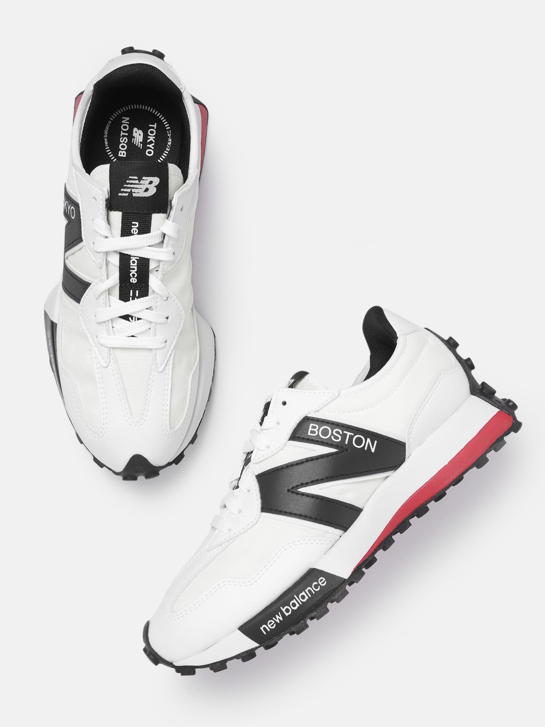 

New Balance Men White & Black Colourblocked Suede Sneakers