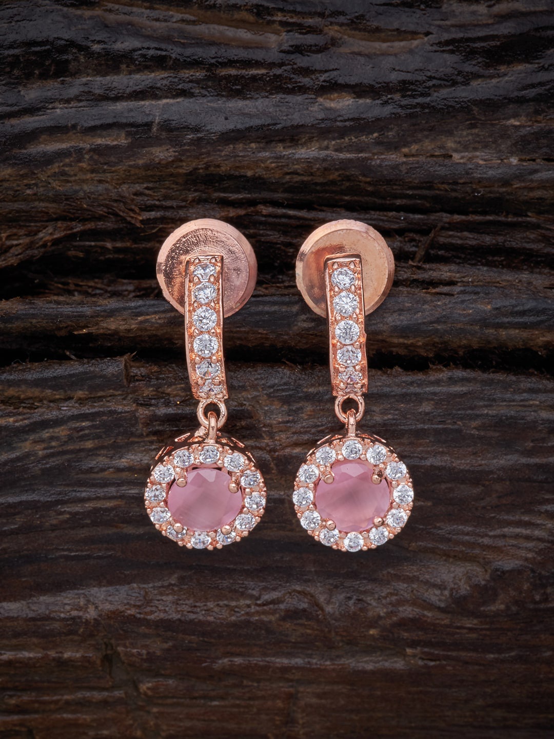 

Kushal's Fashion Jewellery Rose Gold-Plated Pink Contemporary Drop Earrings