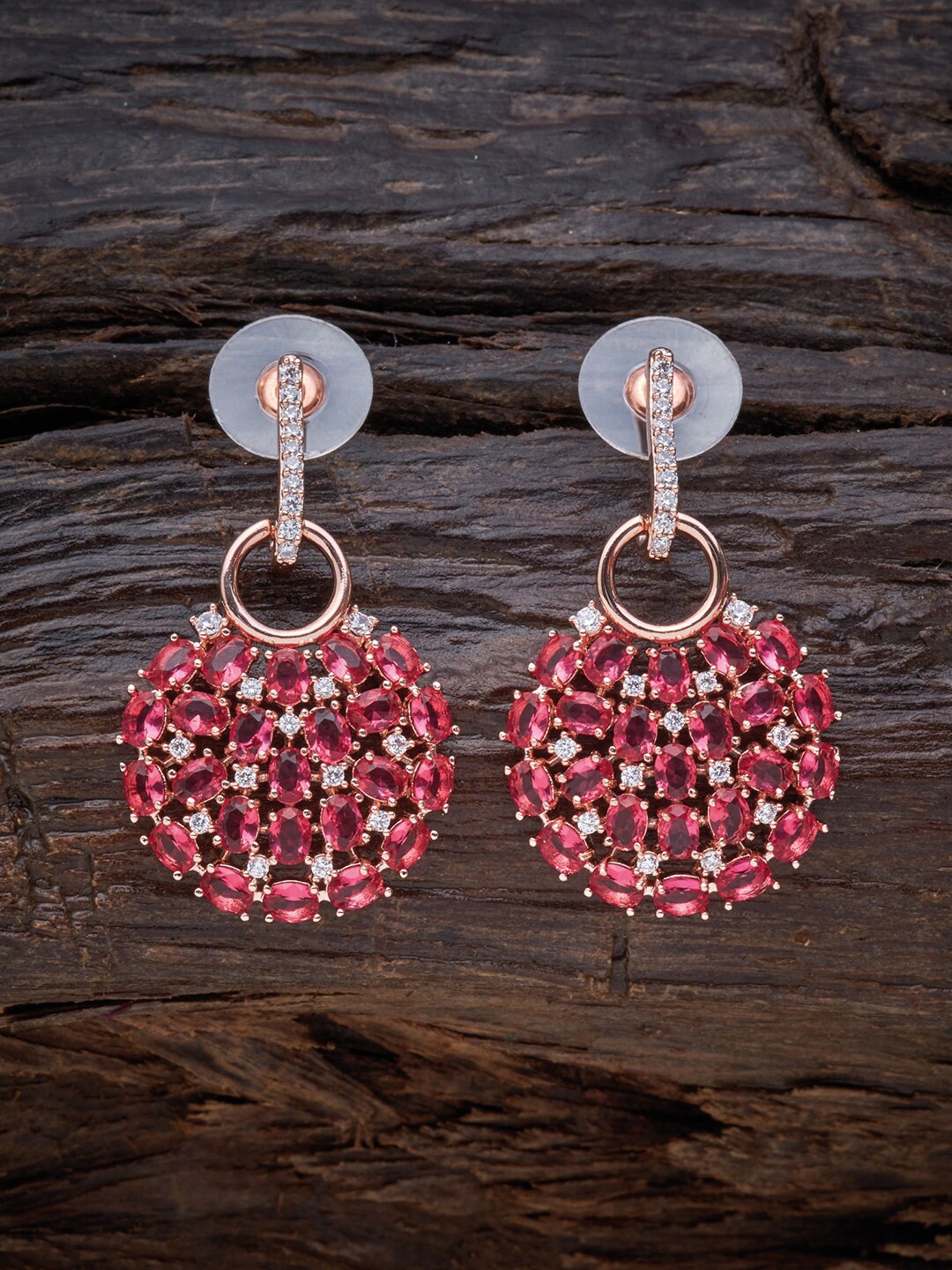 

Kushal's Fashion Jewellery Red Circular Drop Earrings