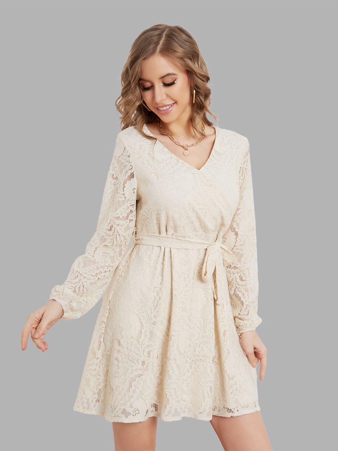 

JC Collection Women Beige Net Dress