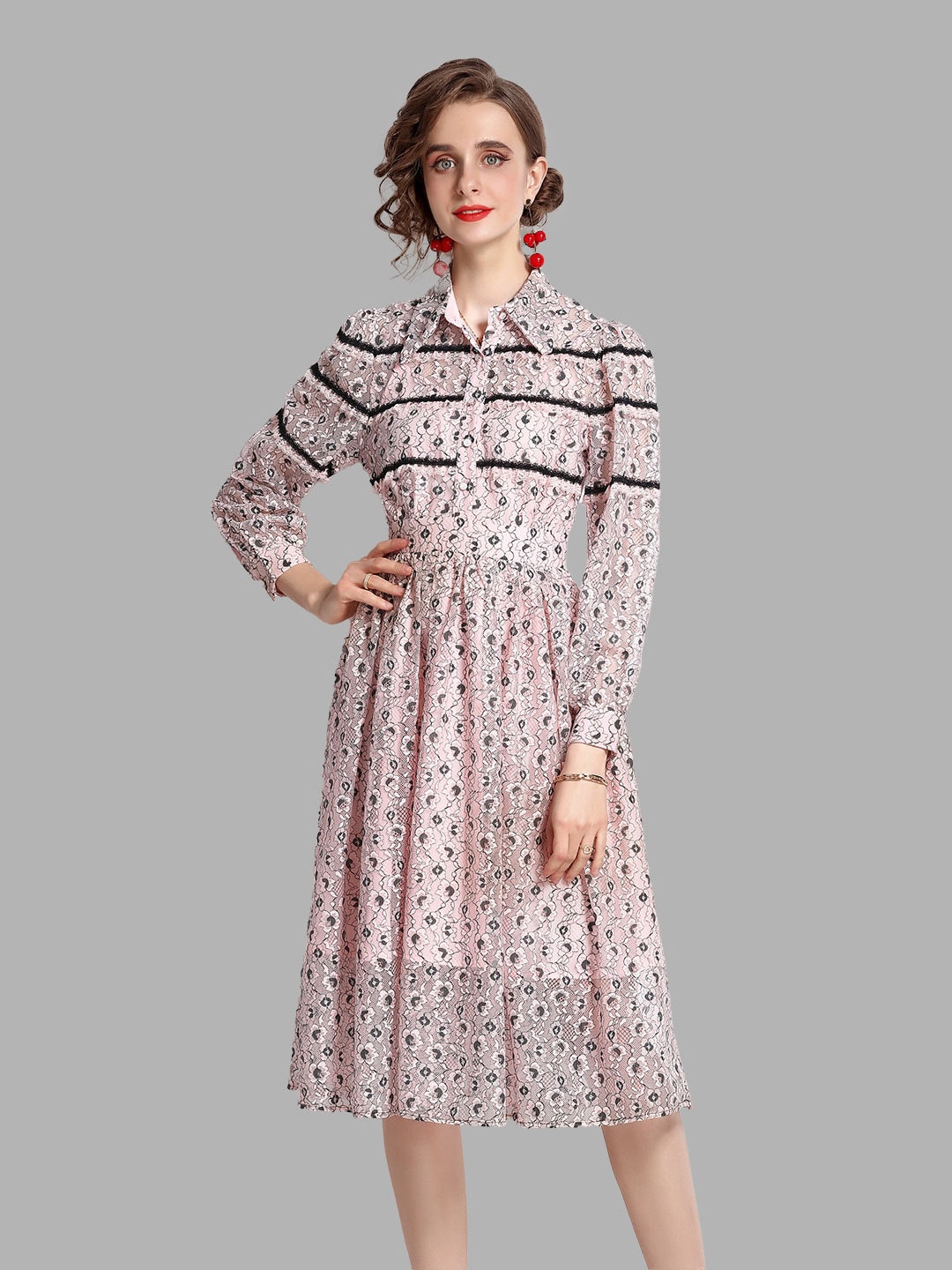 

JC Collection Women Pink Shirt Midi Dress