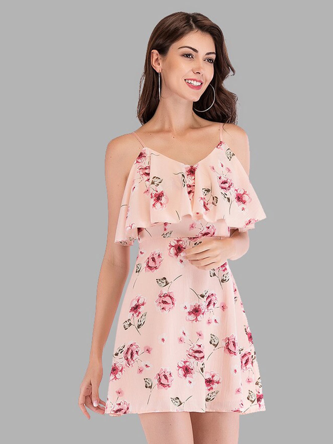 

JC Collection Women Pink Floral Printed Mini Dress