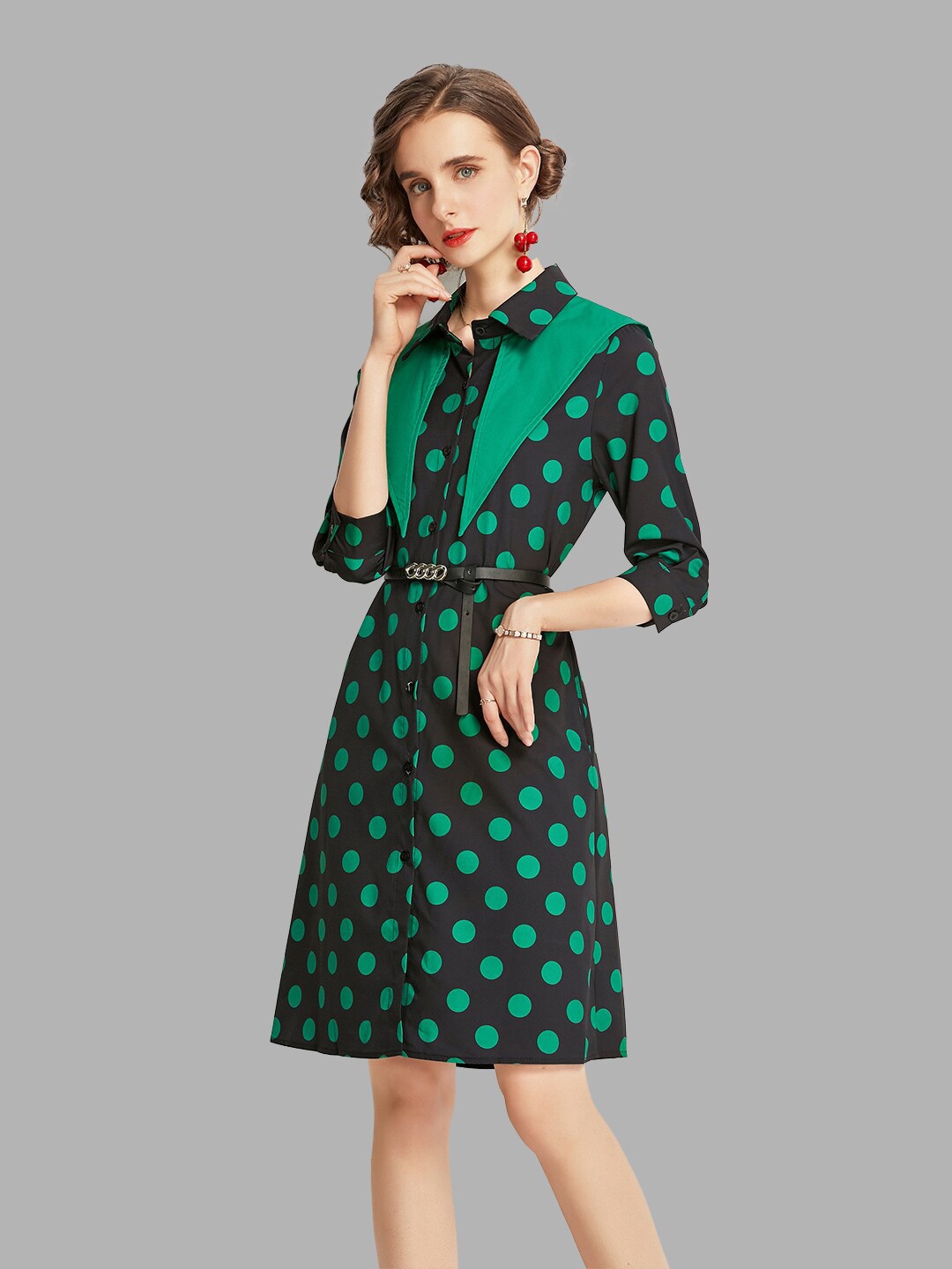 

JC Collection Women Green Shirt Dress