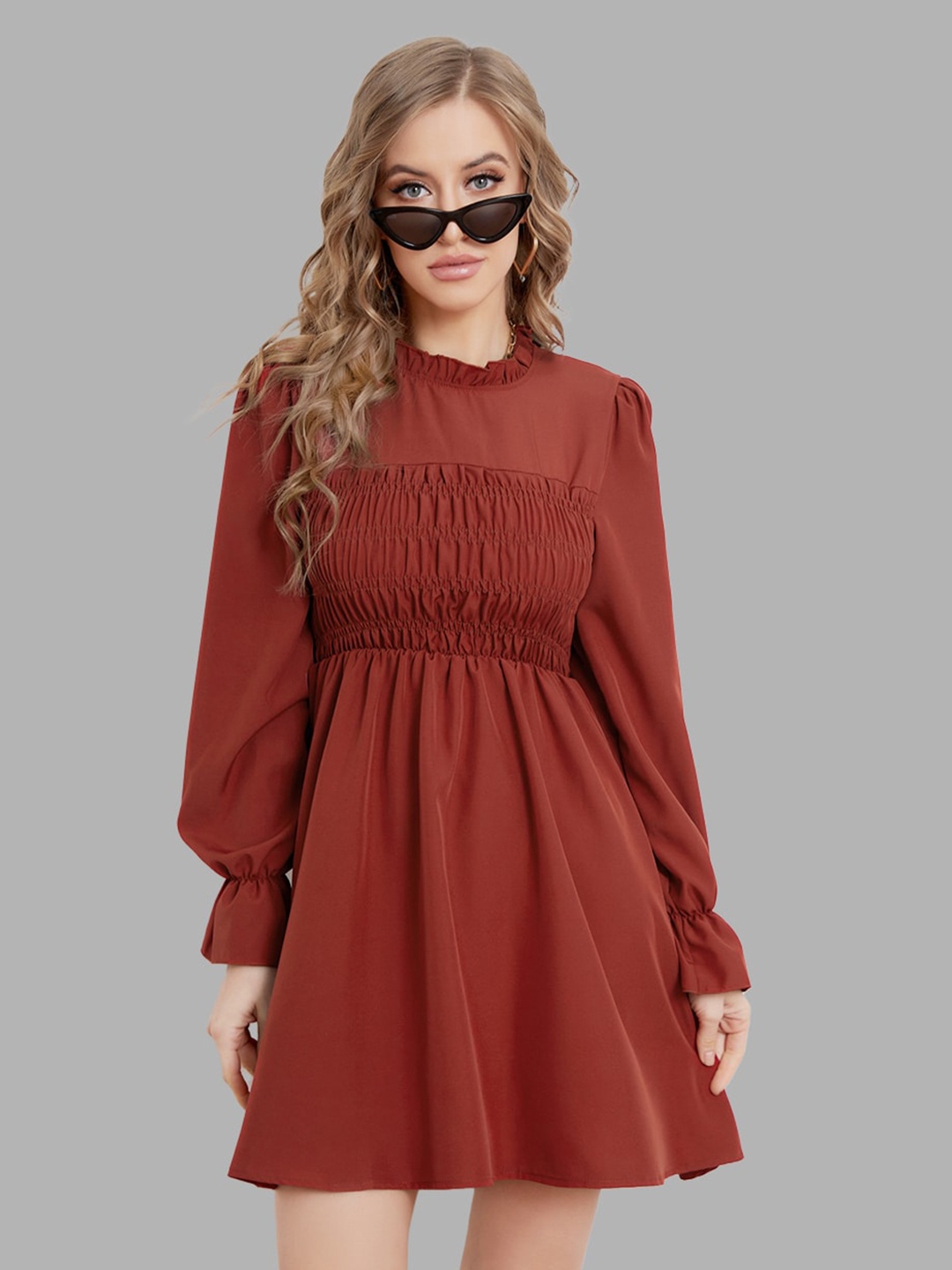 

JC Collection Maroon Solid Mini Dress