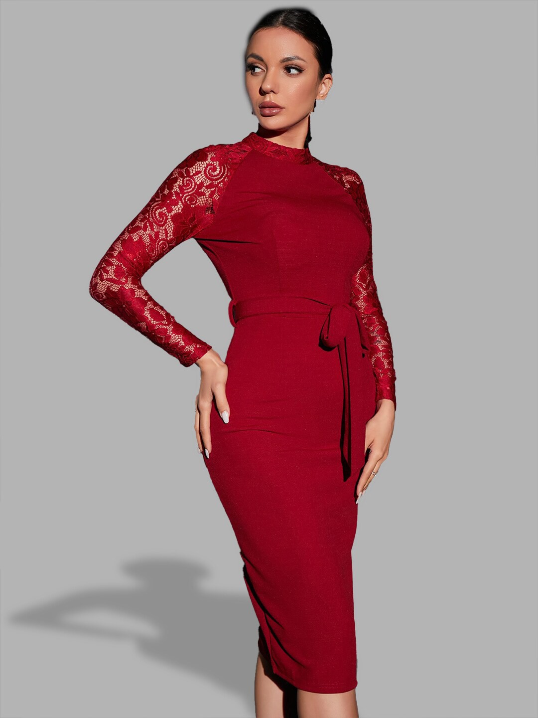 

JC Collection Women Red Sheath Dress