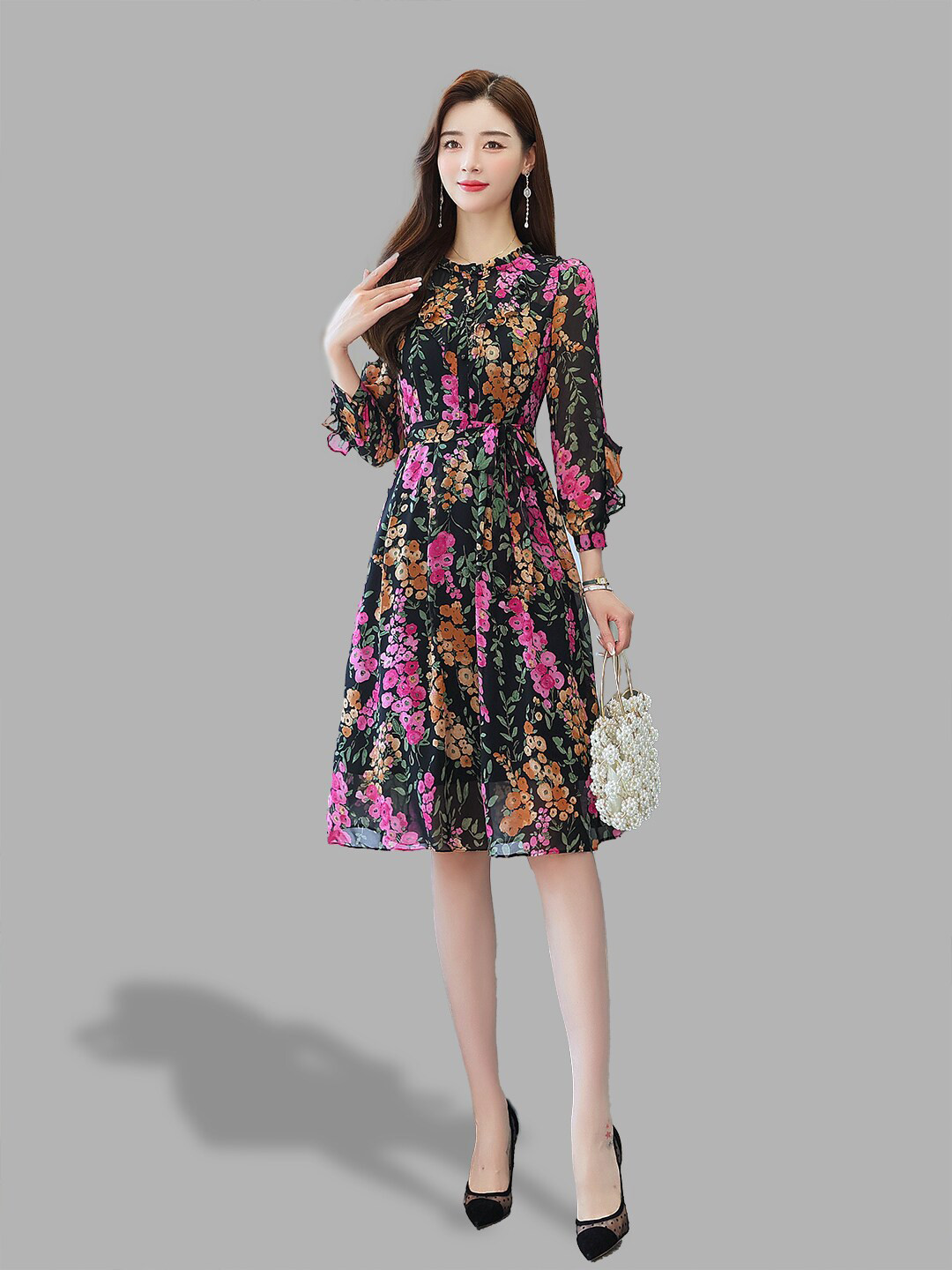 

JC Collection Women Purple Floral Dress