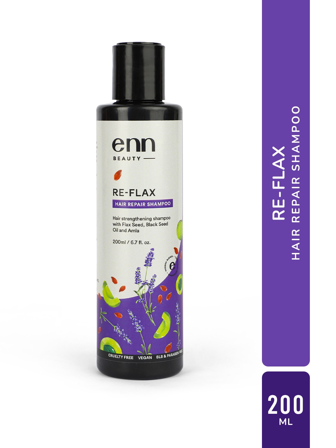 

ENN Re-Flax Hair Growth Shampoo for Dry, Flaky Scalp, Frizz-Free & Manageable Hair - 100ml, Purple