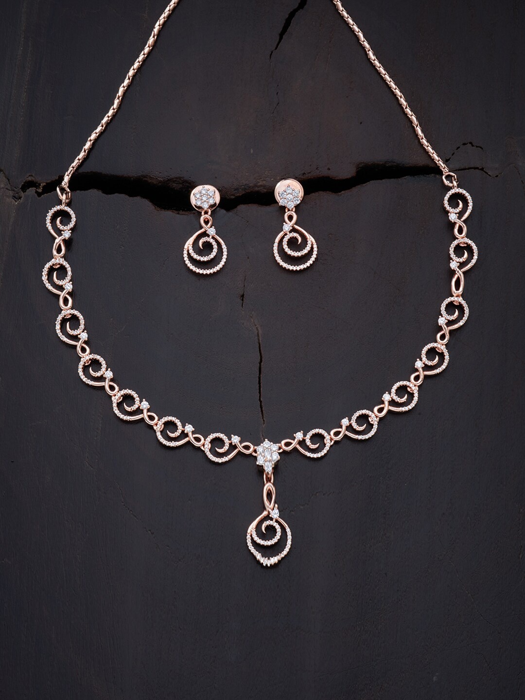 

Kushal's Fashion Jewellery White & Rose Gold Rose Gold-Plated Necklace