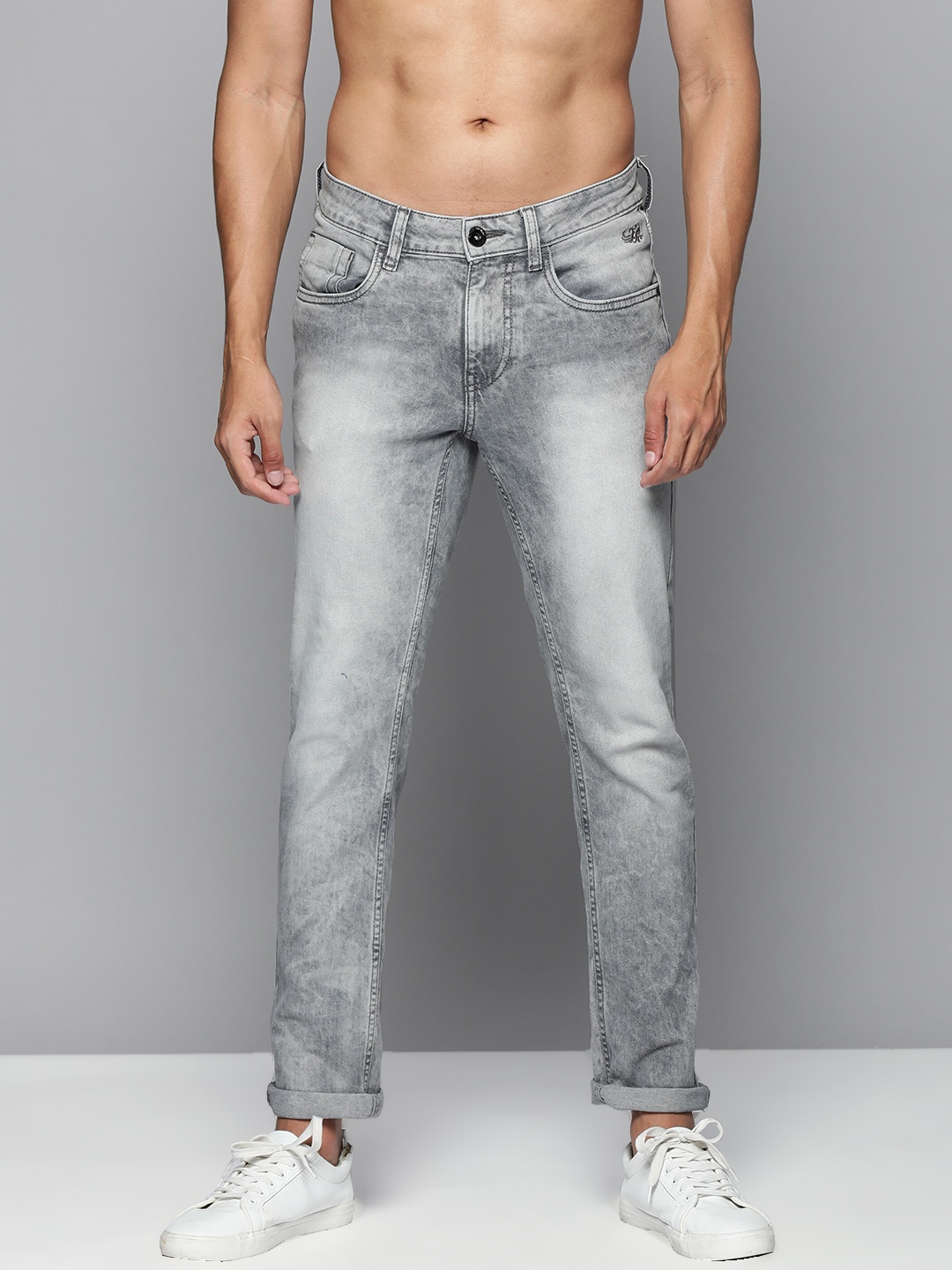 

Flying Machine Men Grey Jackson Skinny Fit Low-Rise Heavy Fade Stretchable Jeans