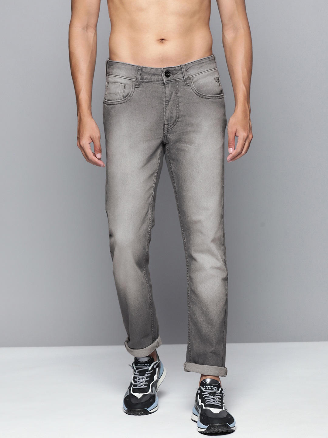 

Flying Machine Men Grey Micheal Slim Fit Heavy Fade Stretchable Jeans