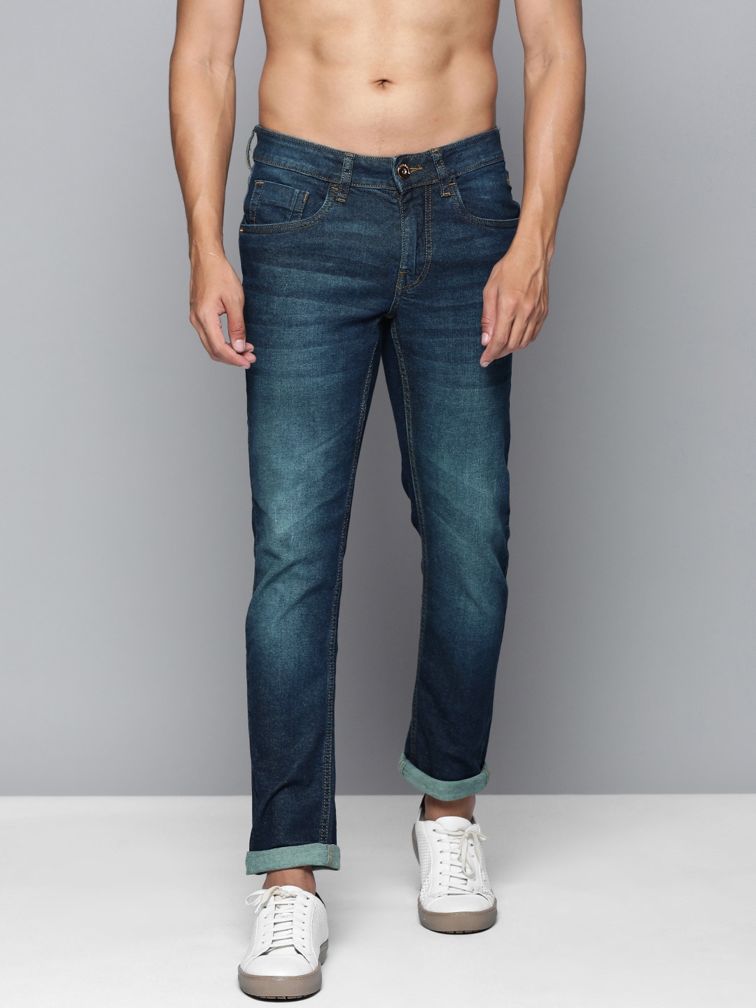 

Flying Machine Men Blue Jackson Skinny Fit Low-Rise Light Fade Stretchable Jeans