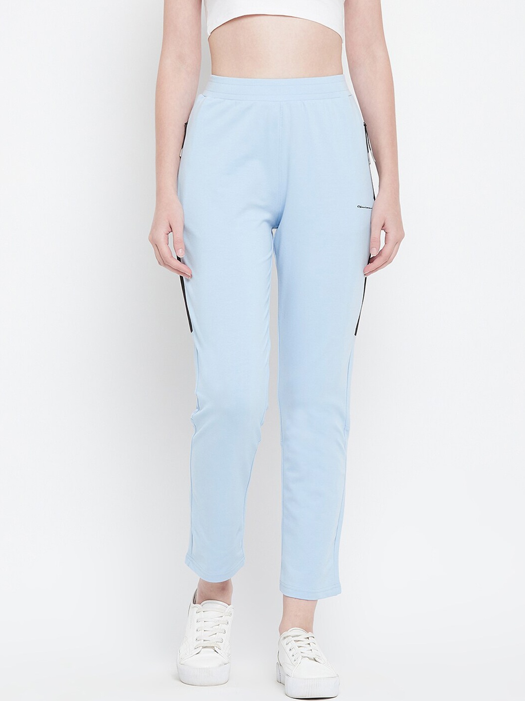 

Okane Women Blue Solid Cotton Track Pants