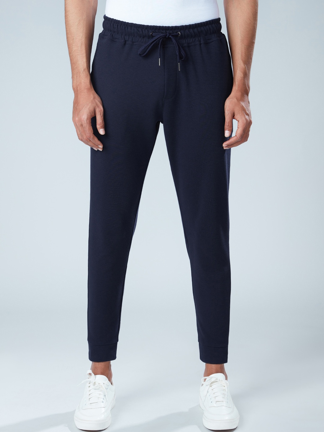 

The Souled Store Men Navy Blue Solid Cotton Joggers