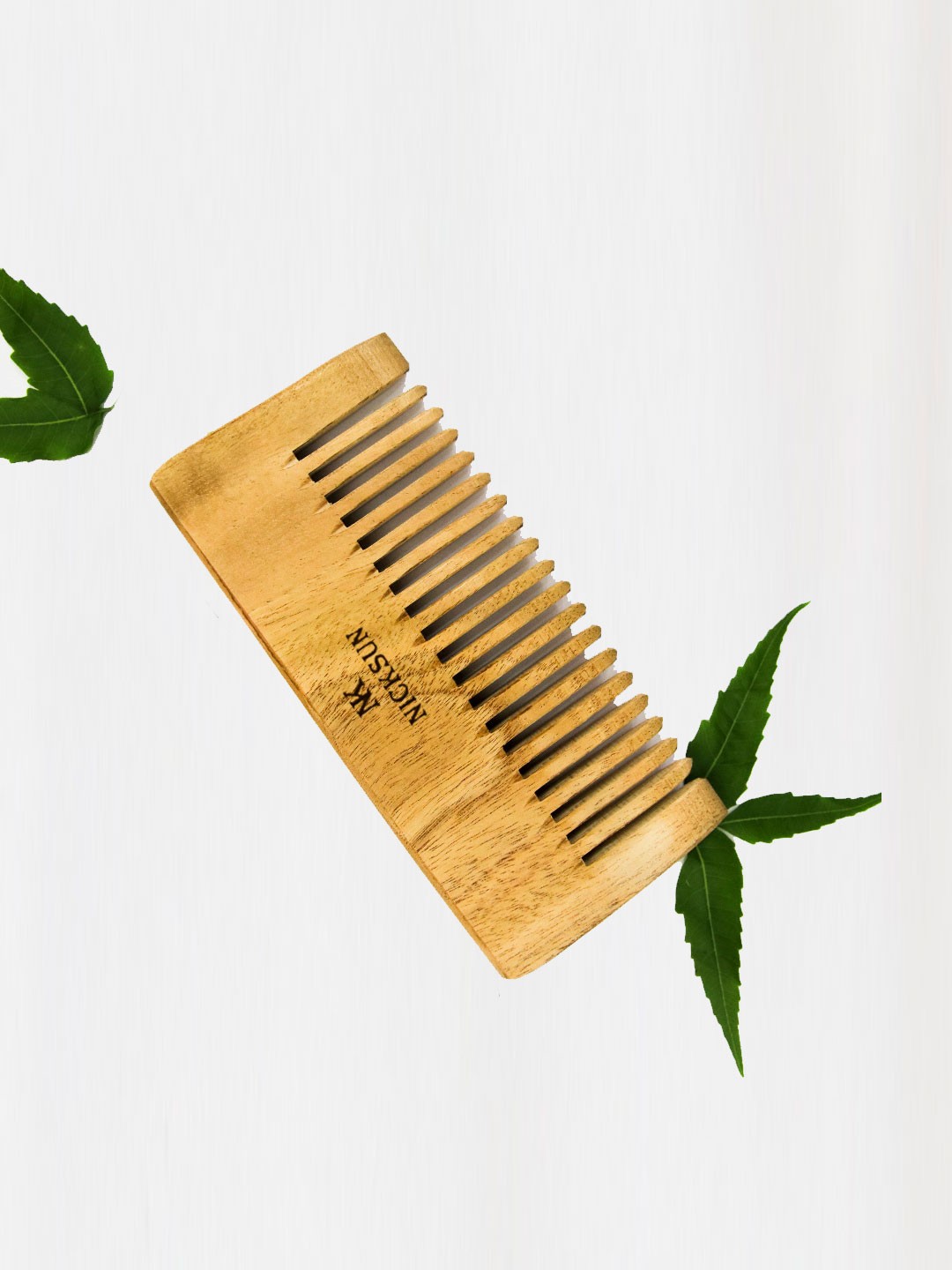 

NICKSUN Neem Wooden Wide Tooth Pocket Comb - Beige