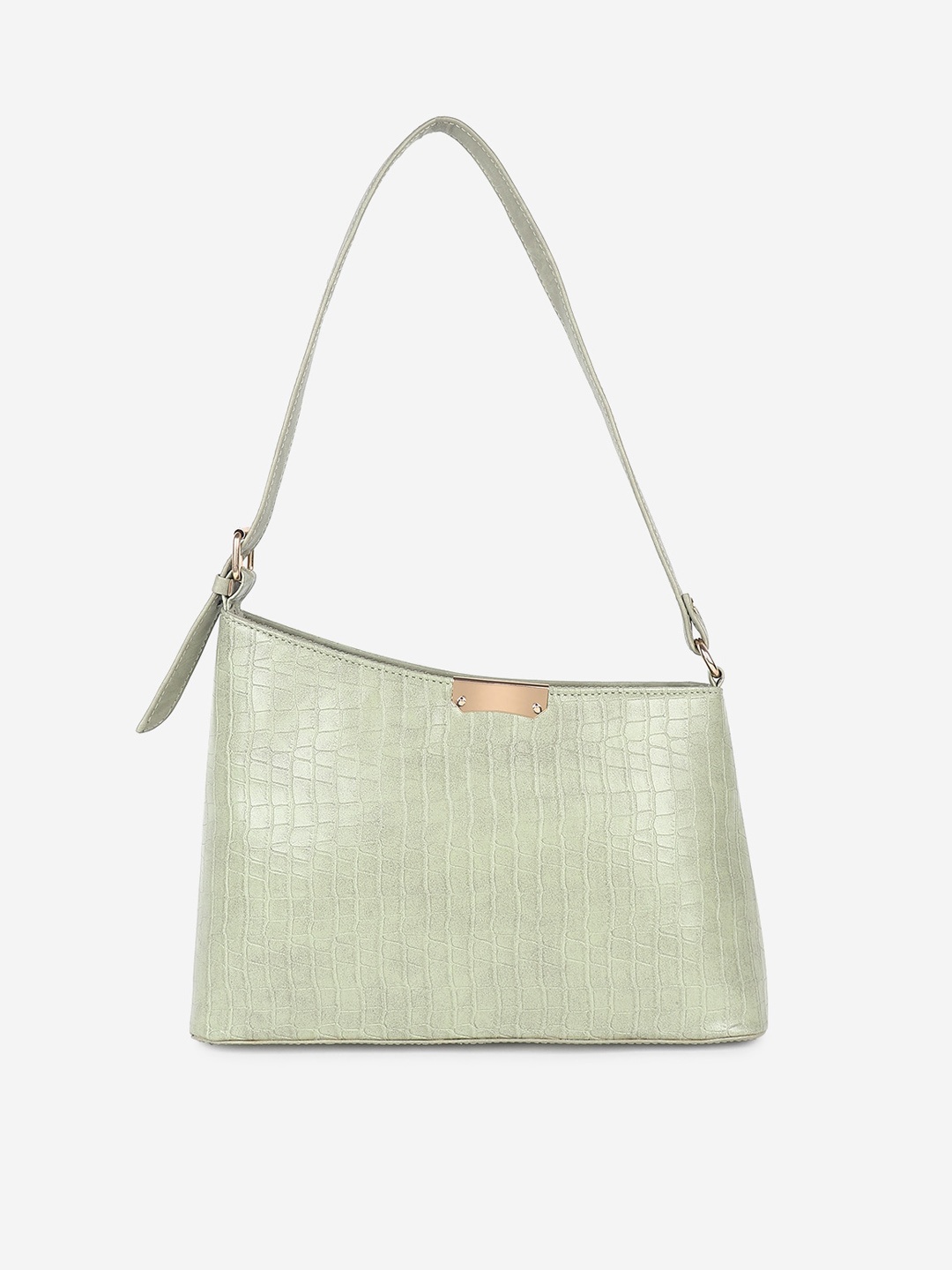 

Stropcarry Green Textured Structured Shoulder Bag