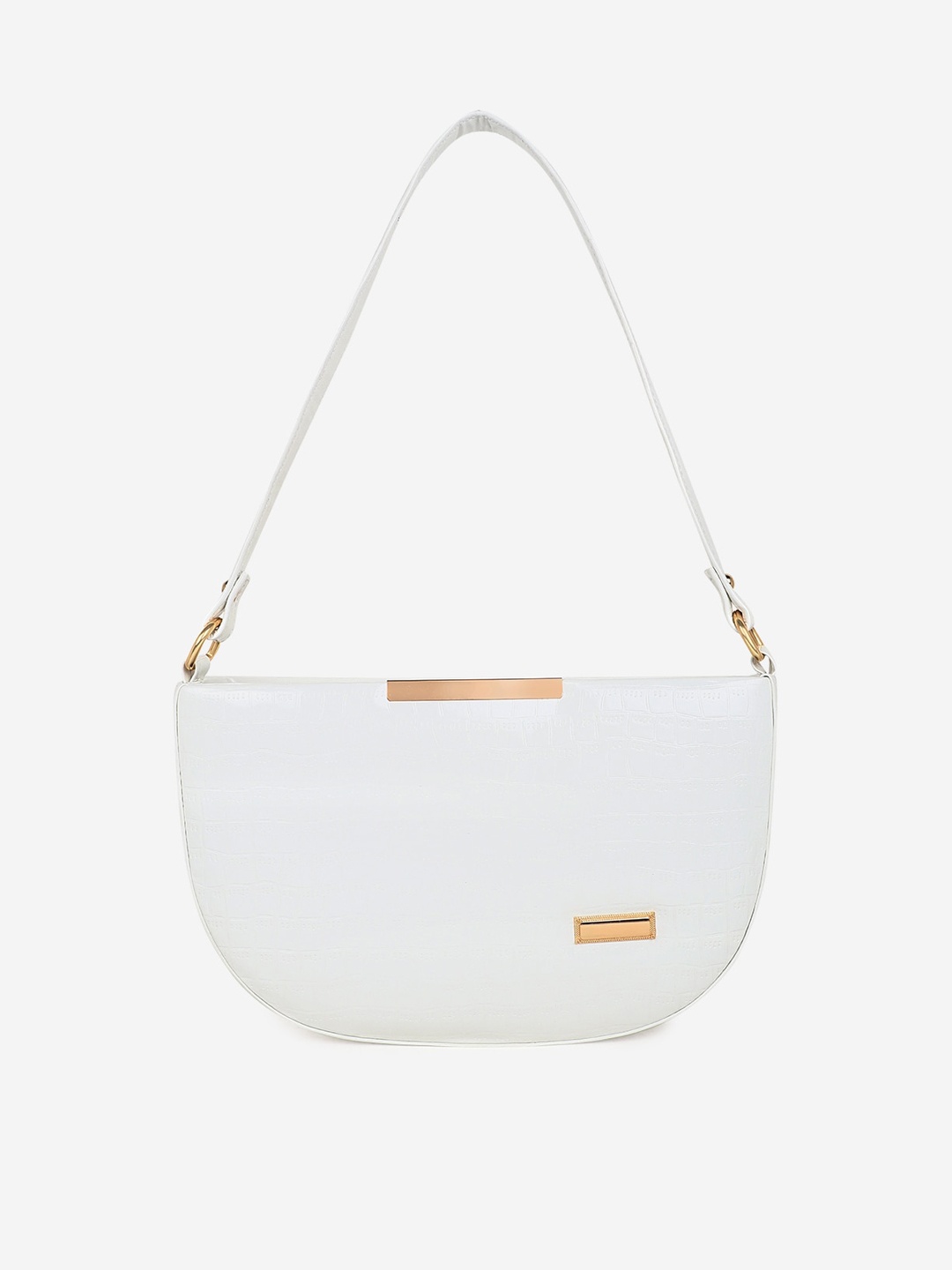

Stropcarry White Textured Structured Shoulder Bag with Quilted