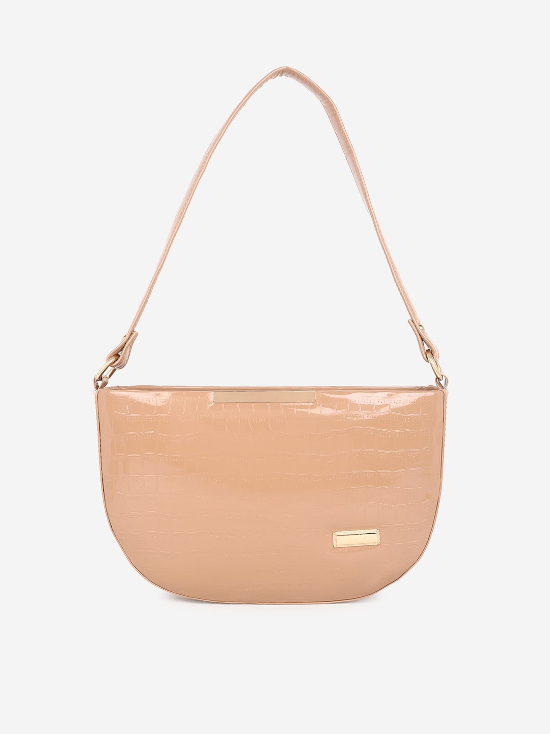 

Stropcarry Beige Textured Structured Hobo Bag