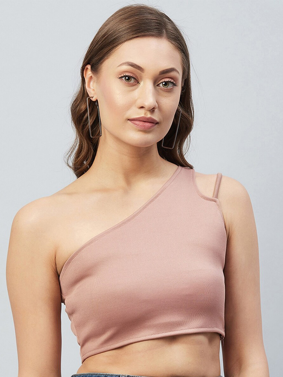 

CHIMPAAANZEE Pink One Shoulder Crop Top
