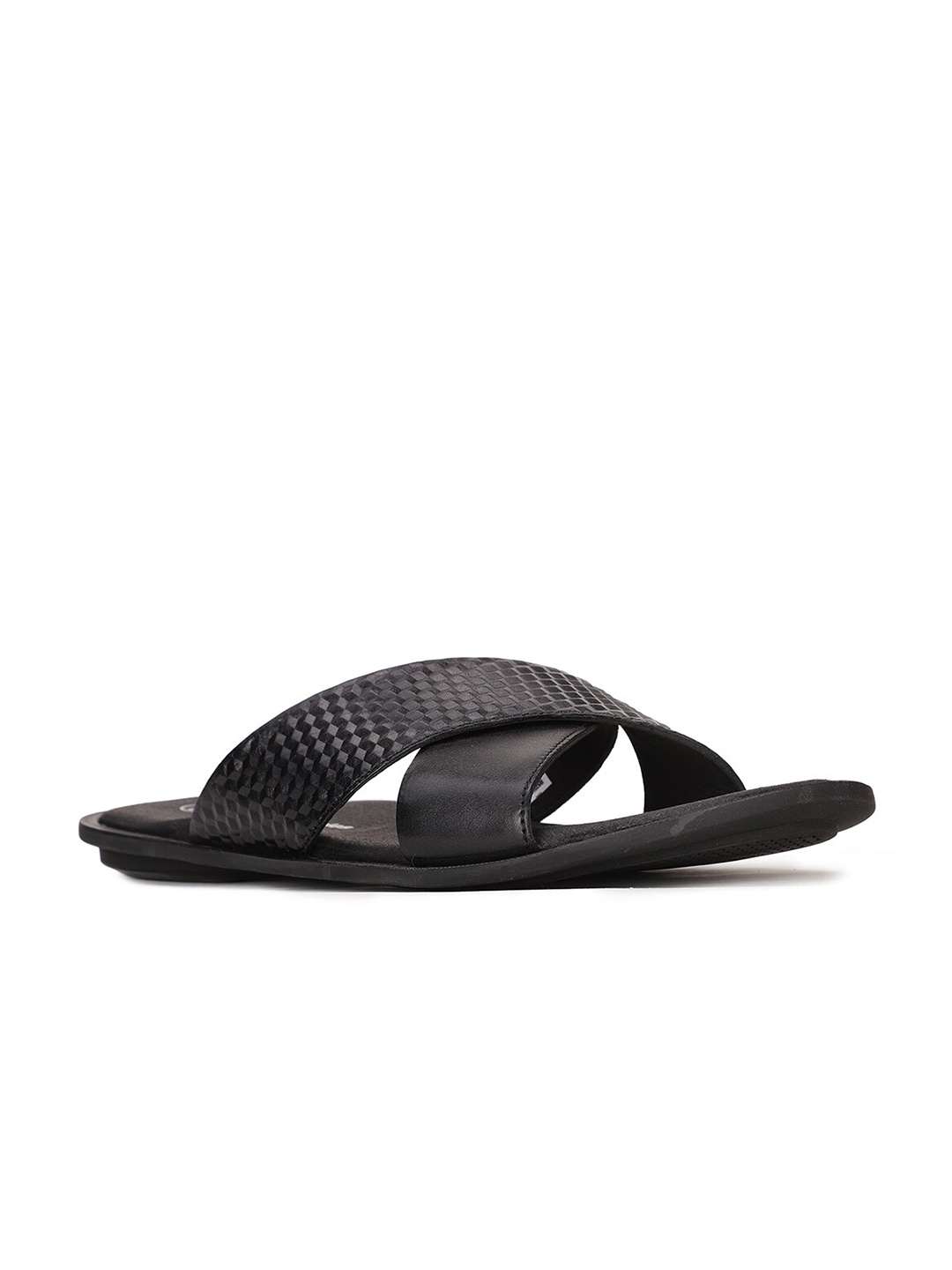 

Hush Puppies Men Black Leather Comfort Sandals