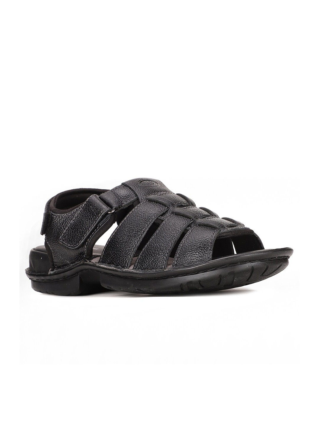 

Hush Puppies Men Black Leather Fisherman Sandals