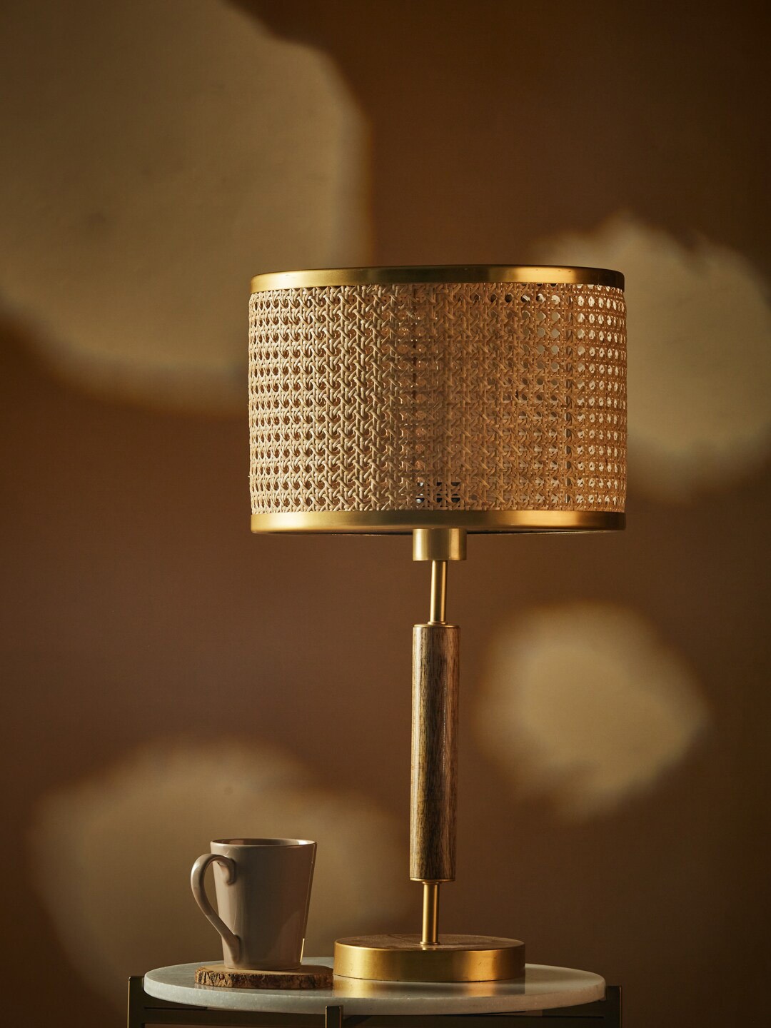 

Fabindia Beige Vetasaha Cane Weave Cylindrical Table Lamp