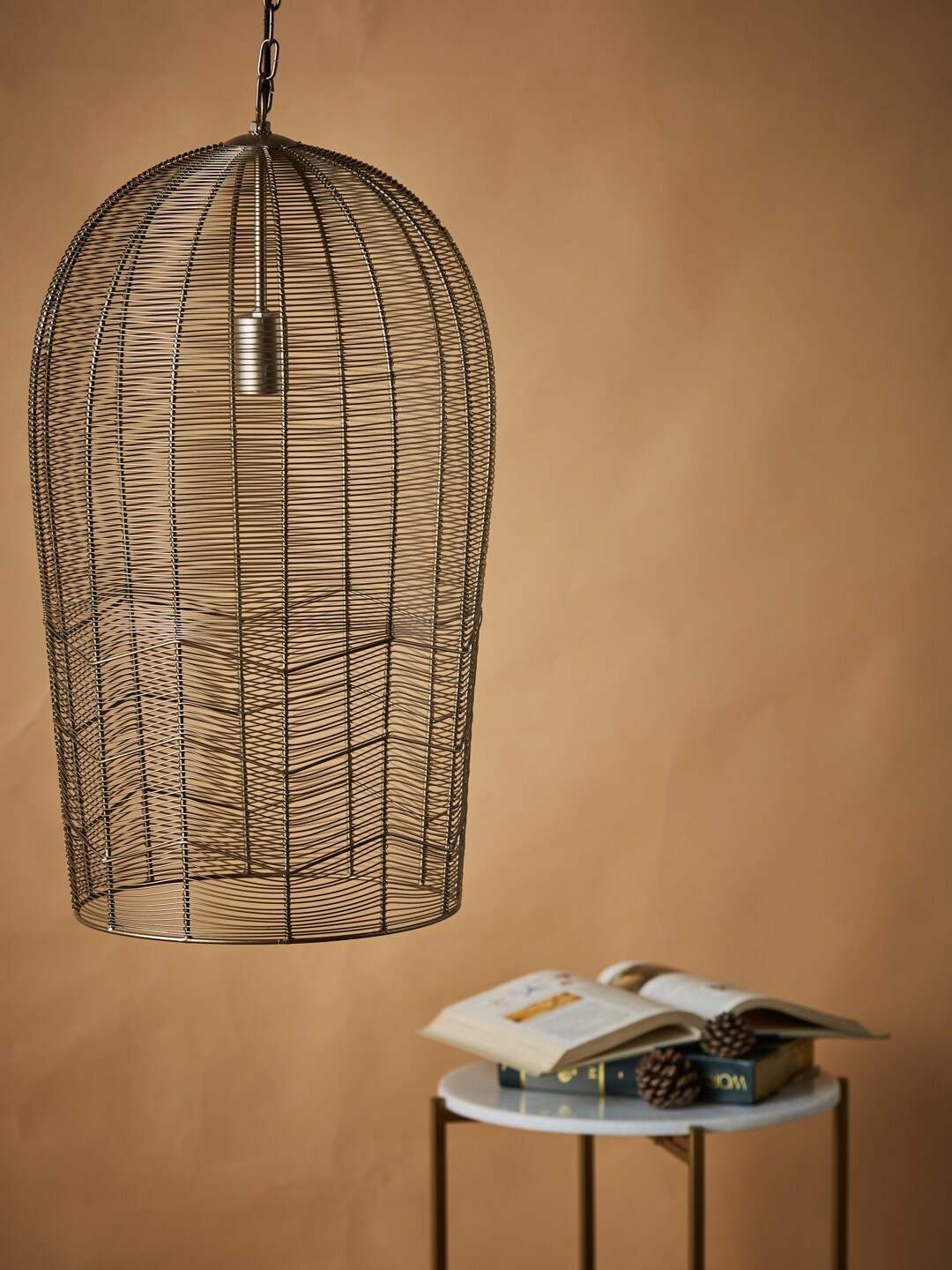 

Fabindia Golden Shaulvik Weire Mesh Pendant, Gold