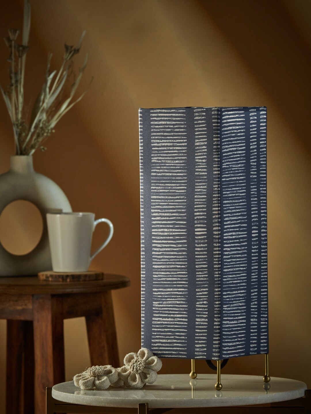 

Fabindia Blue Mudranam Printed Table Lamp