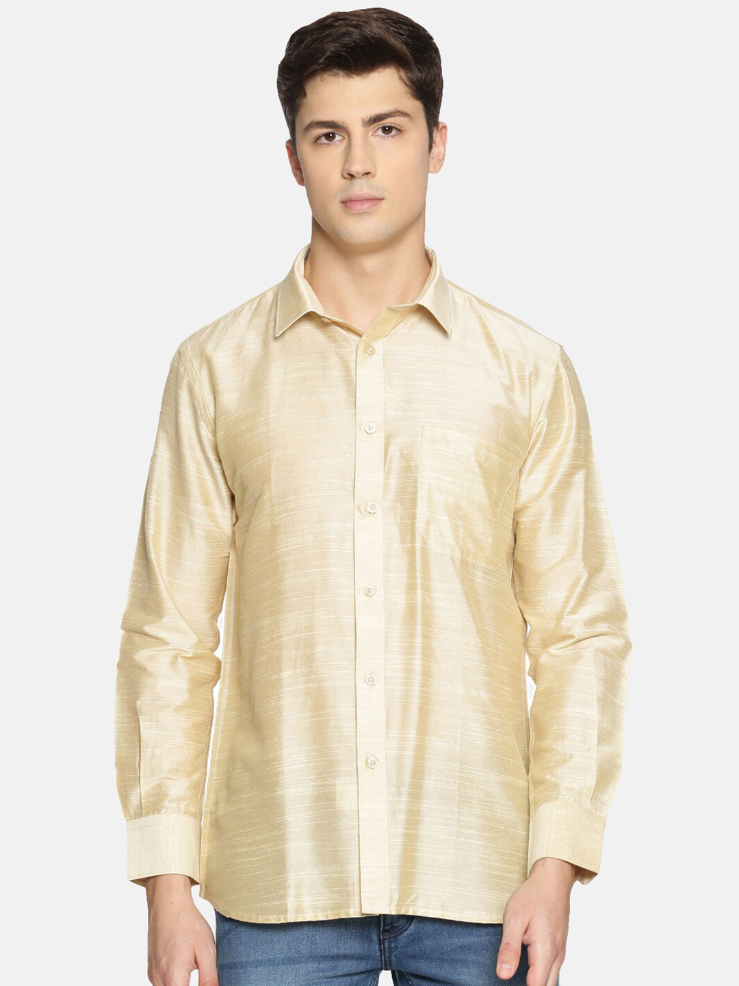 

TATTVA Men Beige Solid Casual Shirt