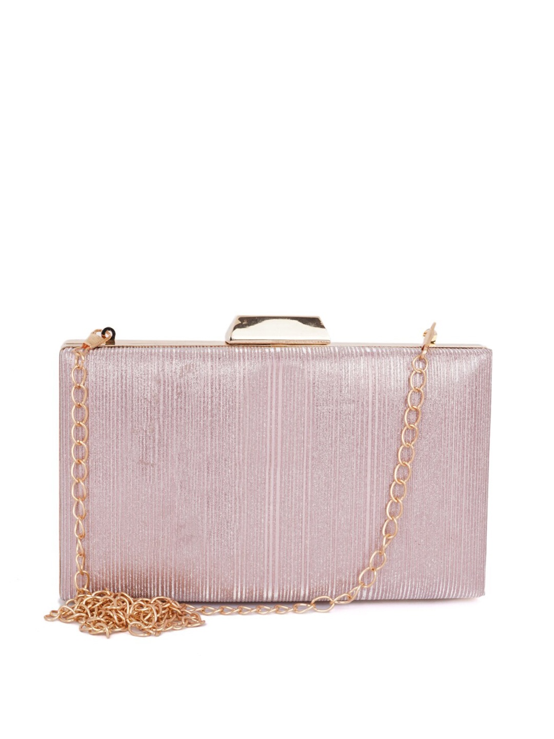 

Style SHOES Pink & Gold-Toned Box Clutch