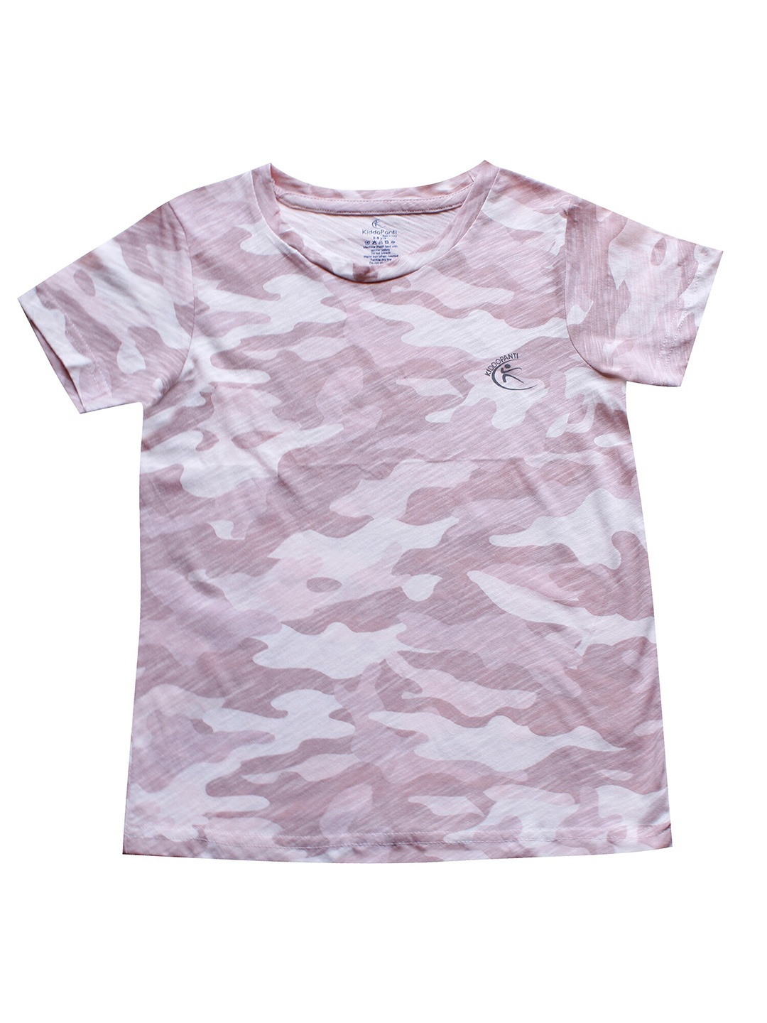 

KiddoPanti Boys Peach-Coloured Camouflage Printed T-shirt