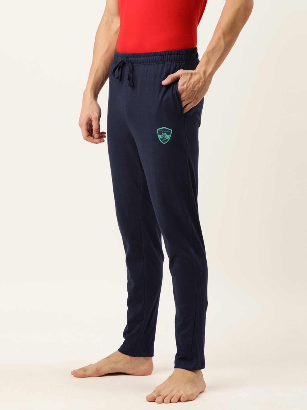 

Chromozome Men Navy Blue Solid Pure Cotton Lounge Pants