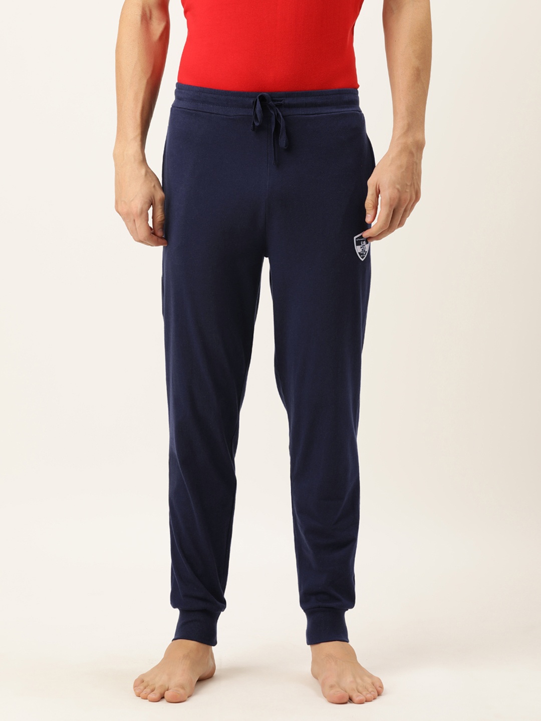 

Chromozome Men Navy Blue Solid Pure Cotton Joggers
