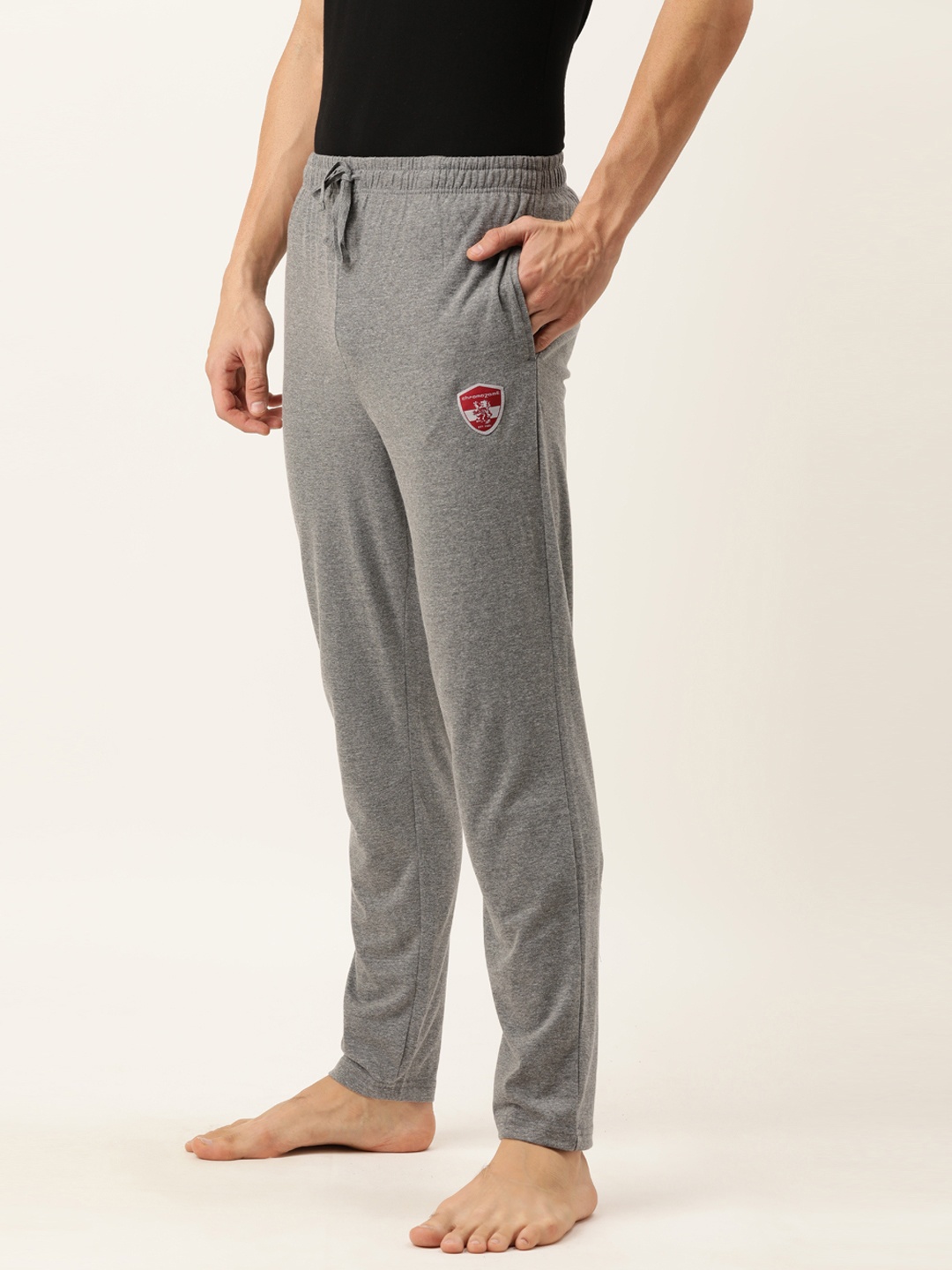 

Chromozome Men Grey Solid Pure Cotton Lounge Pants