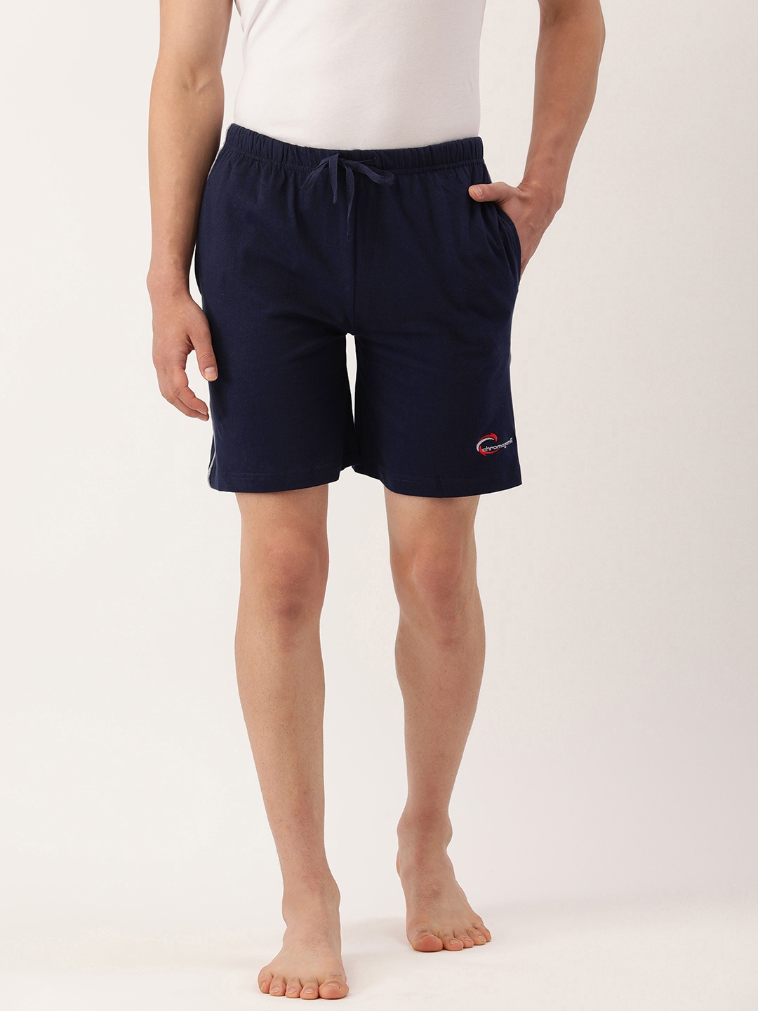

Chromozome Men Navy Blue Solid Lounge Shorts