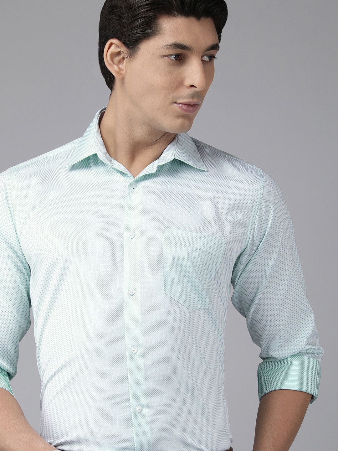 

Van Heusen Men White Custom Fit Printed Formal Shirt