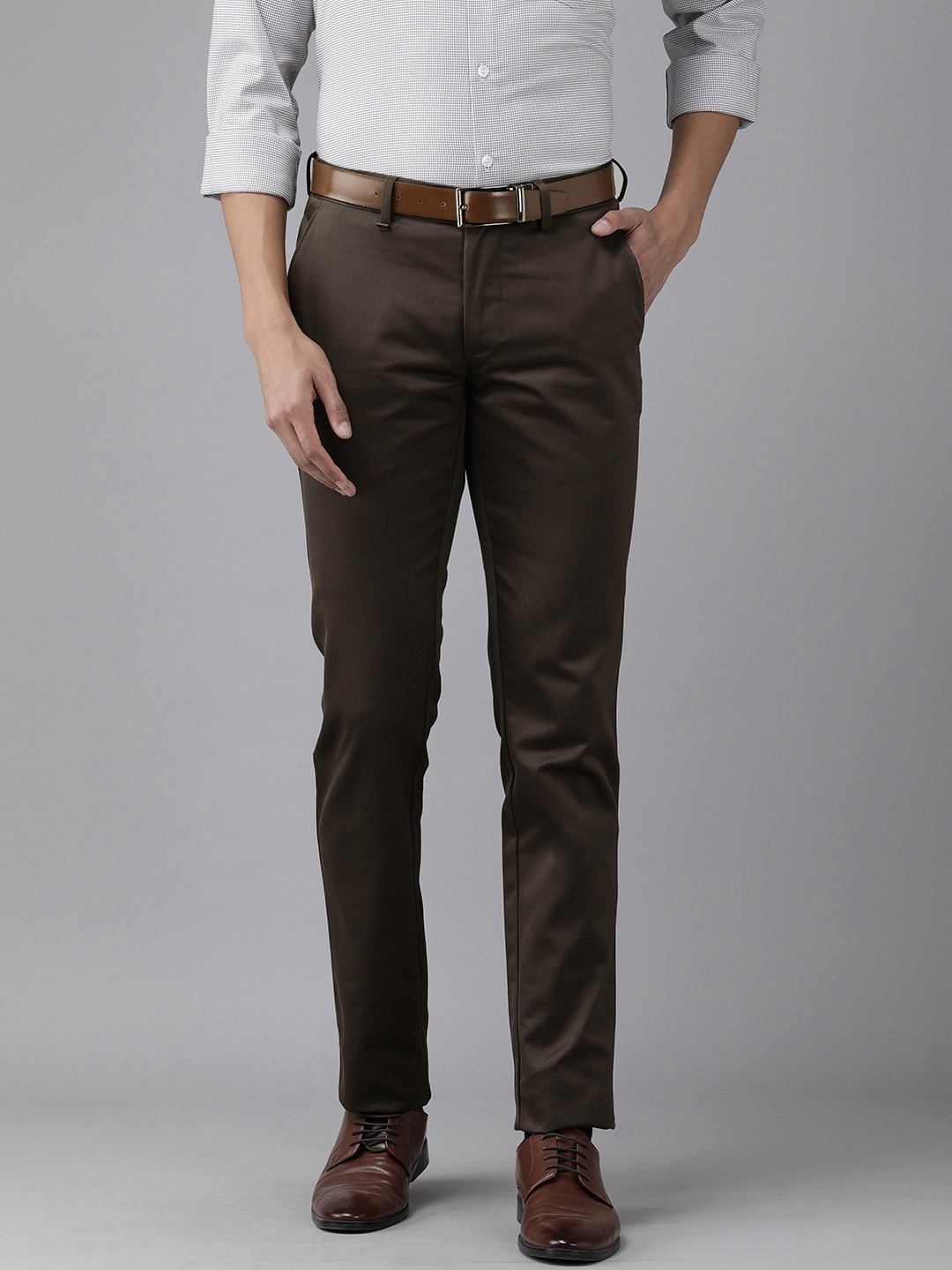 

Van Heusen Men Brown Slim Fit Trousers
