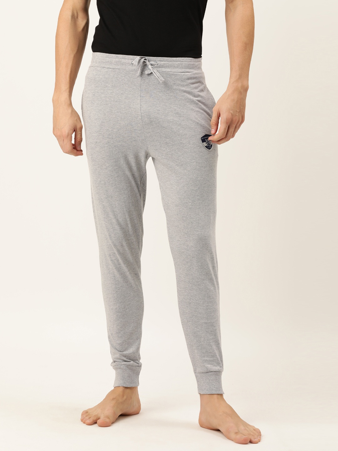 

Chromozome Men Grey Melange Solid Pure Cotton Lounge Pants