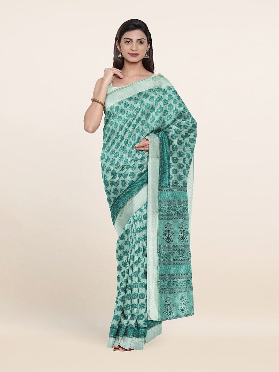 

Pothys Green Floral Saree